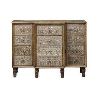 Simas Solid Wood 12 - Drawer Apothecary Accent Chest
