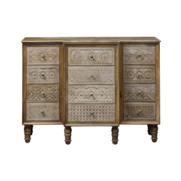 Simas Solid Wood 12 - Drawer Apothecary Accent Chest