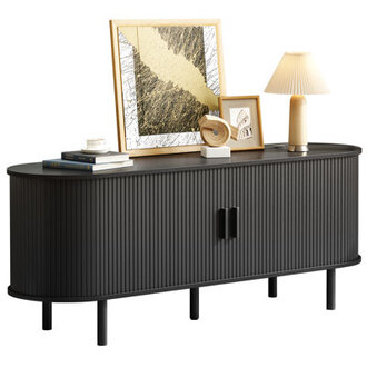 Jalonda Modern Wood TV Stand with Storage and Shelves to Fit TVs