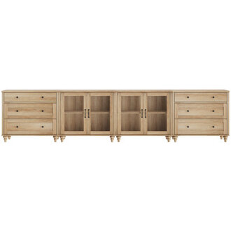 Scarlett TV Stand For Tvs Up To 105 Inch Wood TV Console Table For 65-90 Inch TV Entertainment Center With Glass Door  Drawer Kitchen Sideboard Buffet Cabinet For Dining Room