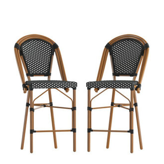 IndoorOutdoor All-Weather Commercial Paris Chairs with Bamboo Print Frame
