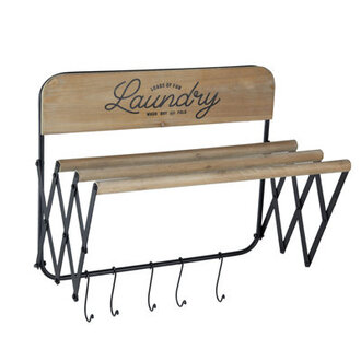 Laundry Rack with Accordion Design - 20 x 14 x 20 - Brown and Black
