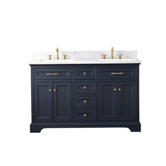 Currahee 54 Free-standing Double Bathroom Vanity with Engineered Stone Vanity Top