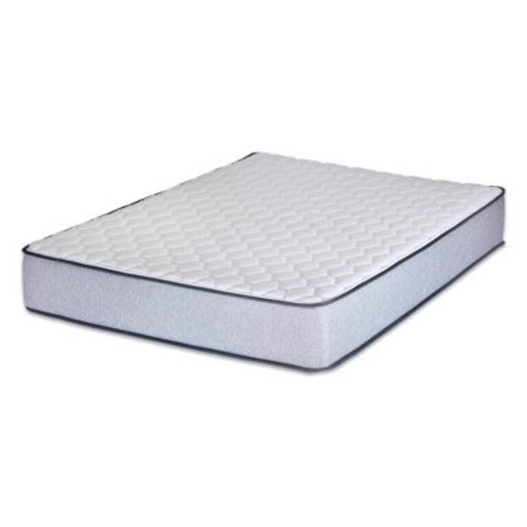 7-Inch Medium Firm High Density Poly Foam Mattress and Unassembled Wood BoxspringFoundation Set