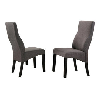 Norwich Elegant Upholstered Parsons Dining Kitchen Chairs Solid Wood Legs and Padded Seat- Set of 2
