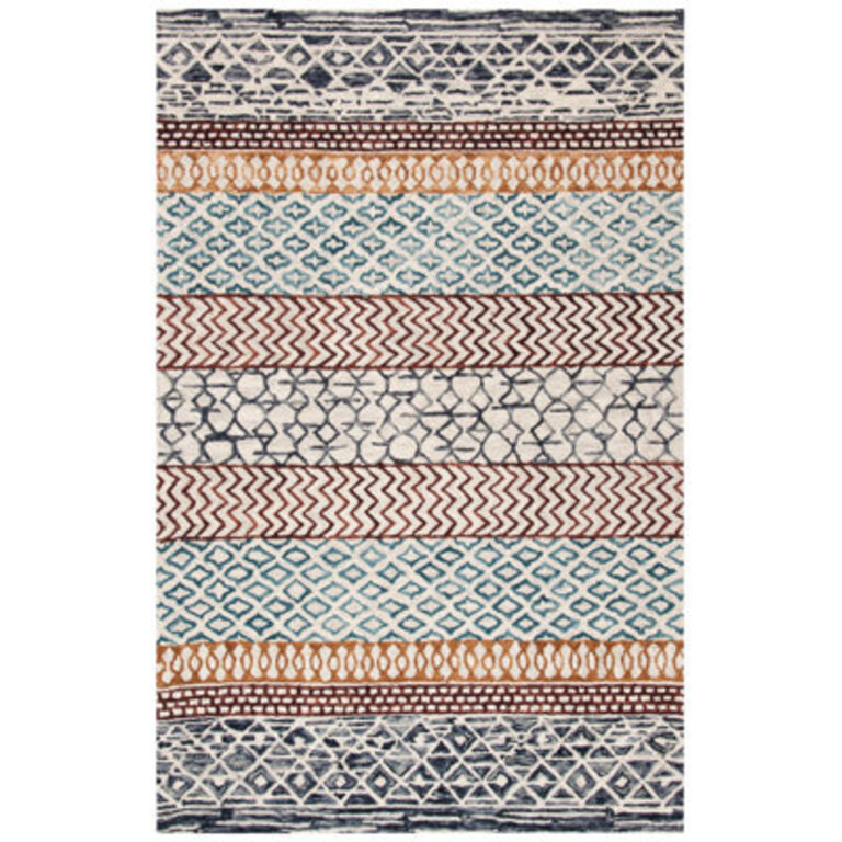 Capri Hand Tufted WoolCotton Southwestern Rug in IvoryCharcoal