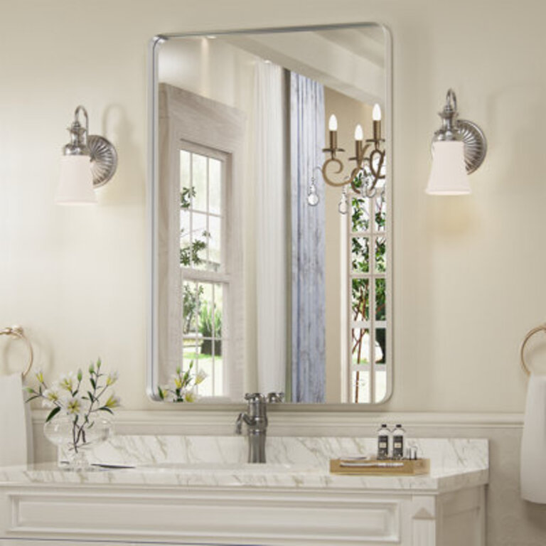 Morelock Metal Rectangle Bathroom Mirror Wall Mirrors