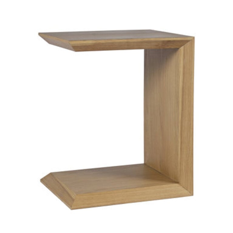 Bilal Modern Beveled Angle Wood Accent End C-Table - Walnut