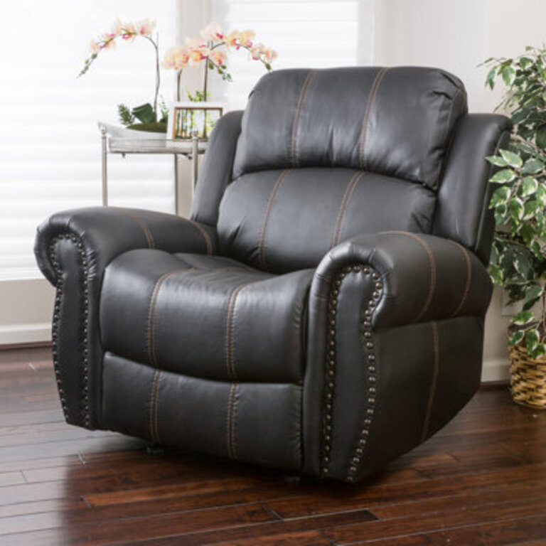 Faulks Manual Glider Recliner with Nailhead Trim
