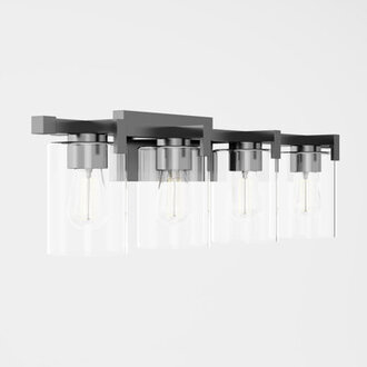 Hicklin 32 in 3-Light Modern Dimmable Vanity Light with Clear Glass Shade