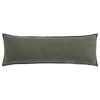 Stonewashed Cotton Canvas Solid Color Classic Chic Modern Rustic 14x42 Long Lumbar Pillow