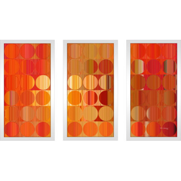 Circles And Squares 58 Orange Fire  3 - Pieces