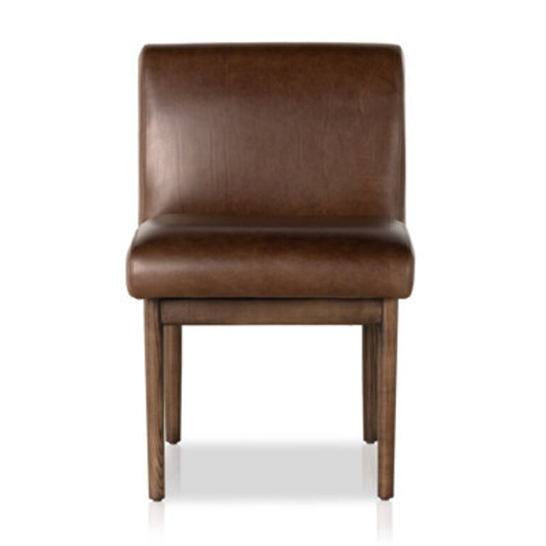 Matra Leather Upholstered Dining Chair in Brown