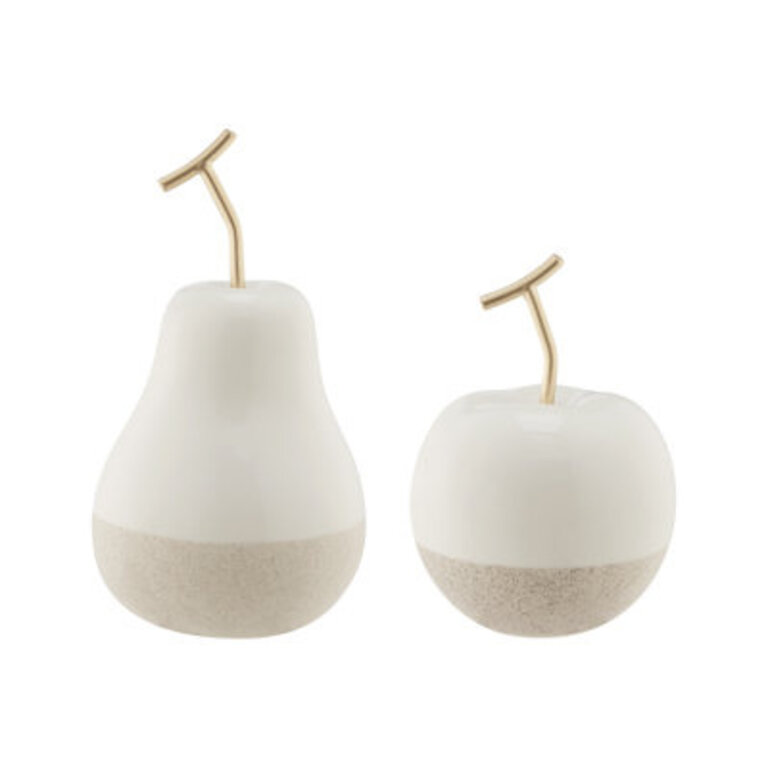 Vost Dipped Fruit Decorative Accent Ceramic Sculpture Figure Set Of 2