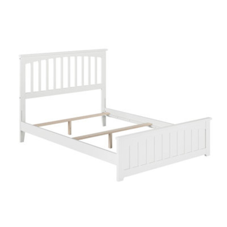 Brunelle Solid Wood Foundation Bed with Matching Footboard  Built-in Charger