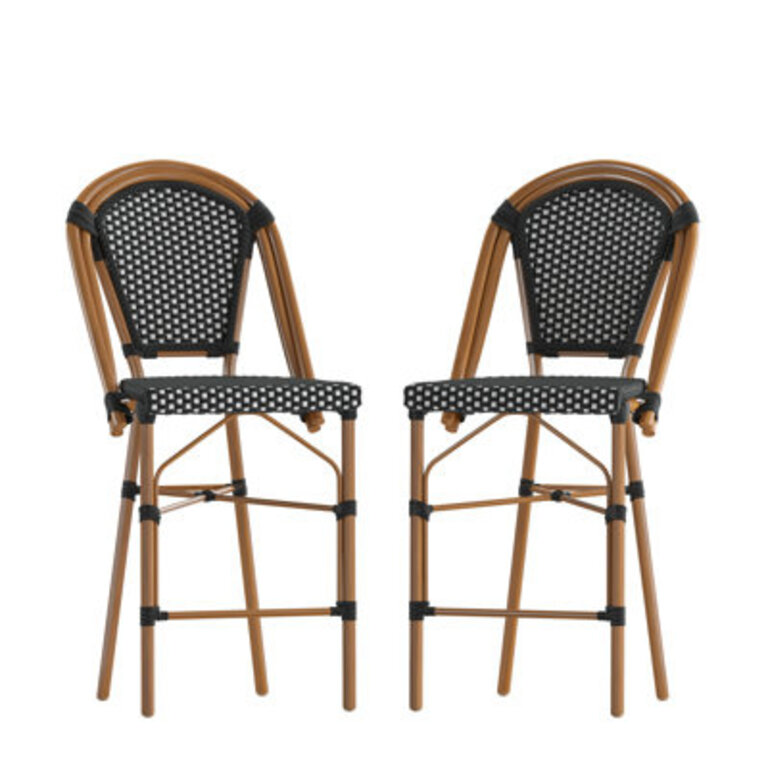 IndoorOutdoor All-Weather Commercial Paris Chairs with Bamboo Print Frame