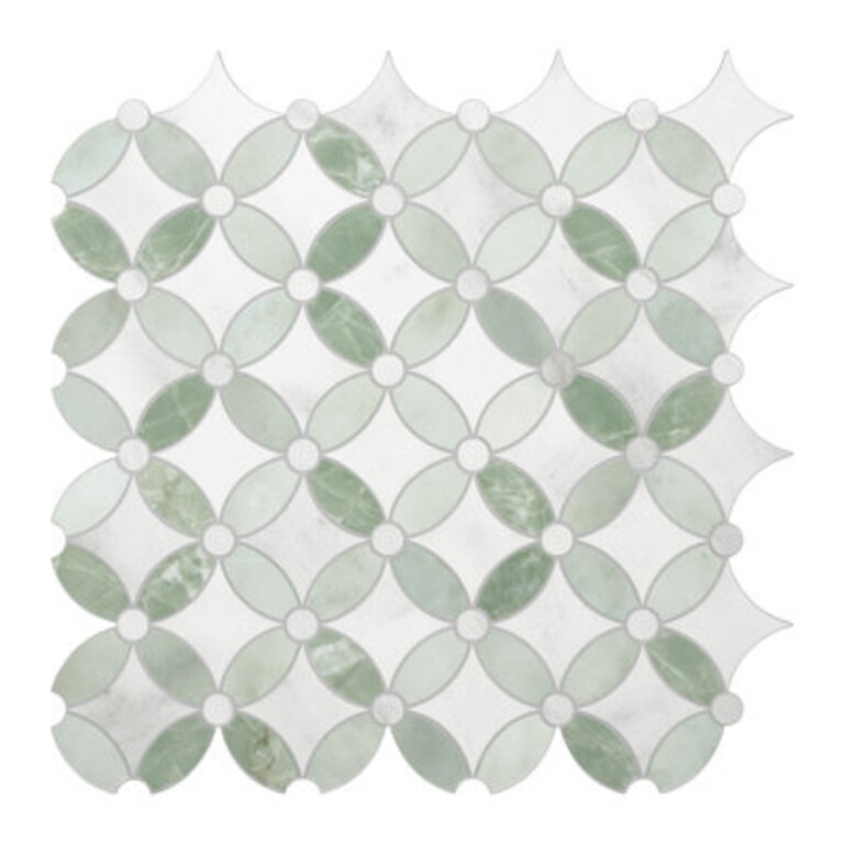 11 W x 11 L Coin Waterjet Stone Composite Peel  Stick Mosaic Tile