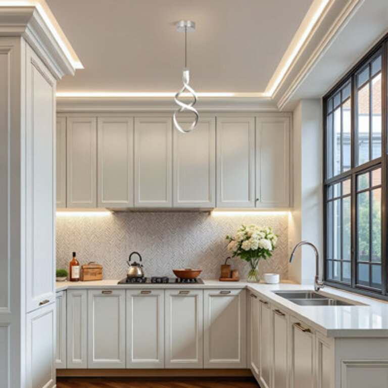 1-Light Led Pendant Light with Remote Control