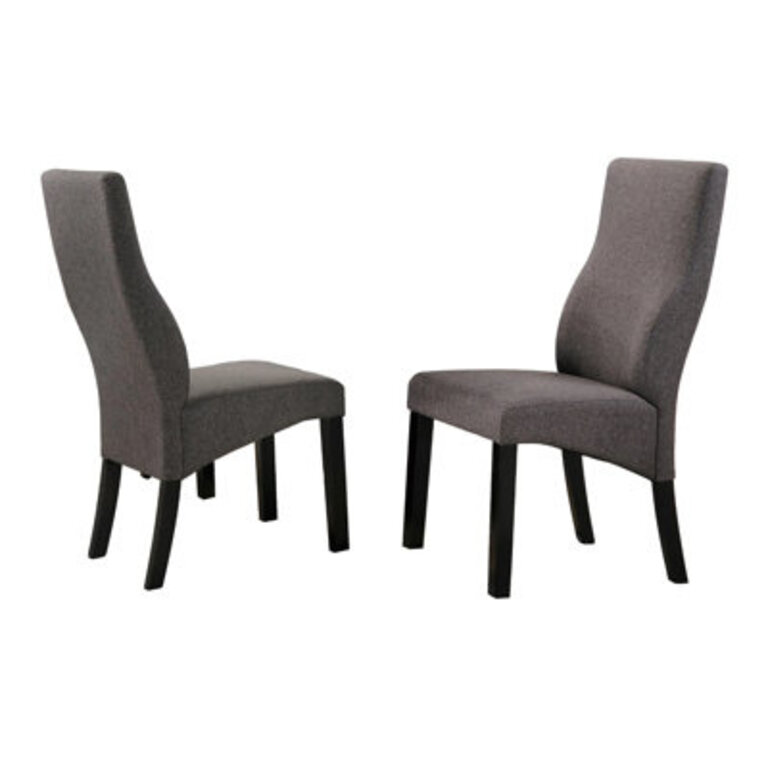 Norwich Elegant Upholstered Parsons Dining Kitchen Chairs Solid Wood Legs and Padded Seat- Set of 2