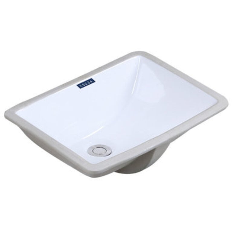 KDK HOME Ceramic Rectangular Undermount Bathroom Sink Lavatory Vnaity Vessel Sink with Overflow