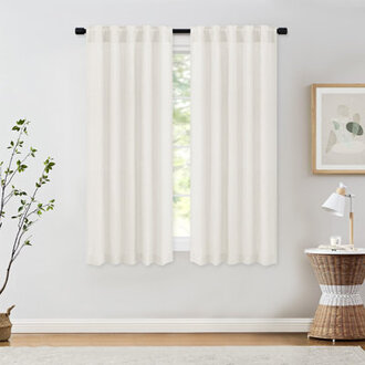 Set of 2 Toyoko Linen Blended Back Tab Curtains