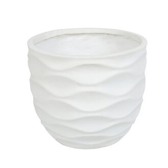 Handmade Horizontal Waves MgO Round Pot Planters