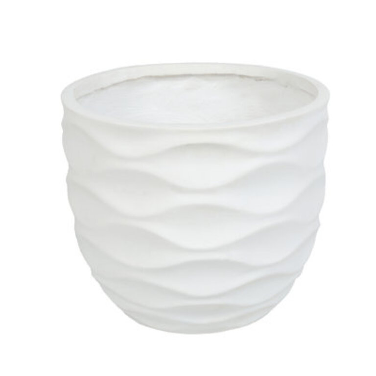Handmade Horizontal Waves MgO Round Pot Planters