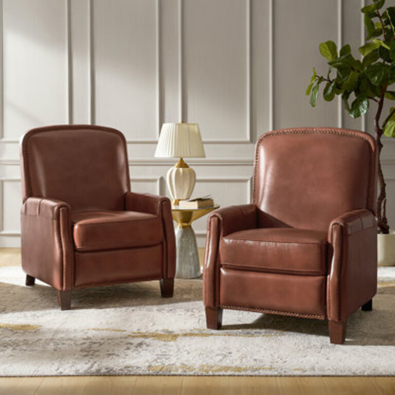 Glen Ellyn 30 Wide Genuine Leather Manual Club Recliner