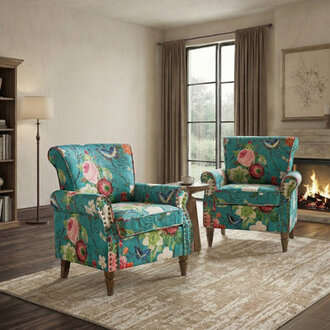 Asul 30 W Traditional Upholstered Armchair with Nailhead Trim