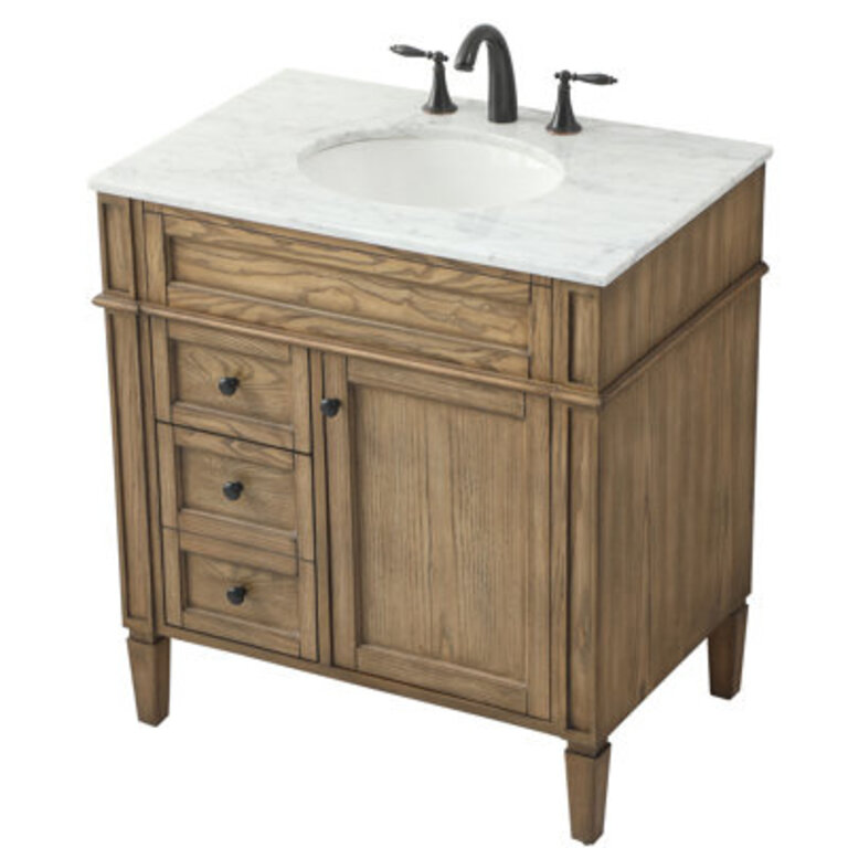 Rivers 32 Single Bathroom Vanity with Marble Top