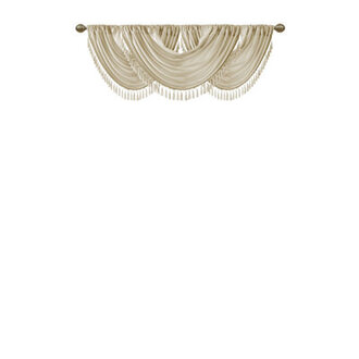 Elena Faux Silk Waterfall Embellished 38 W Single Window Valance