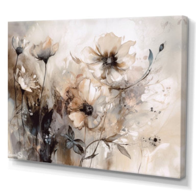 Delicate Warm Floral Impressions - Floral Wall Decor
