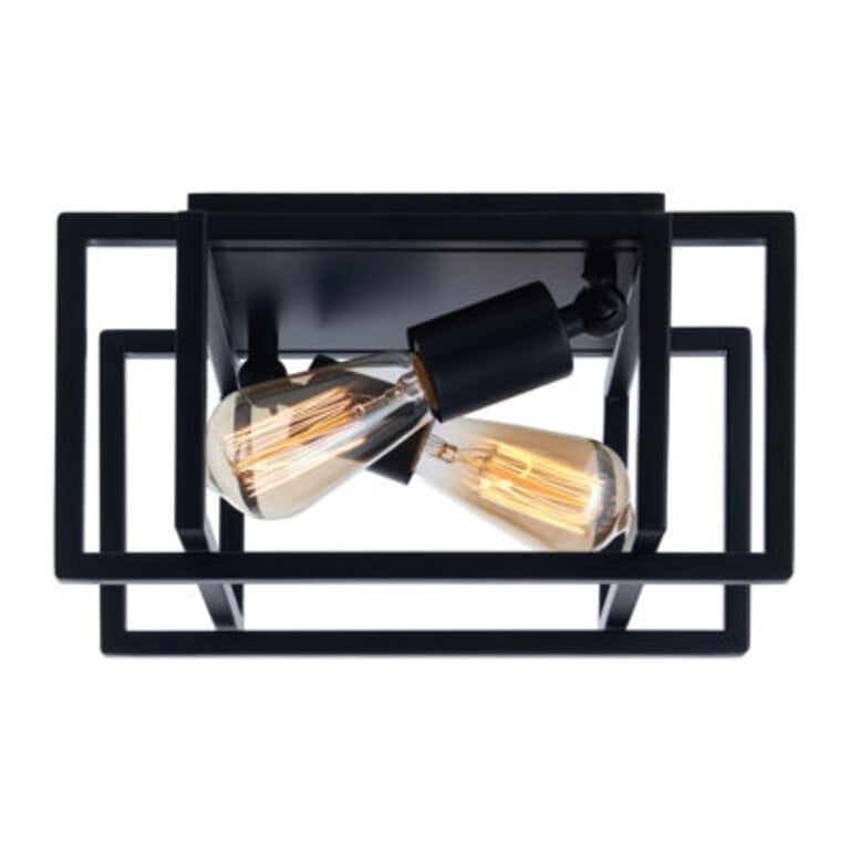 Keion 2 - Light 12 Flush Mount Industrial Ceiling Light with Square Open Frames for 2 Bulbs