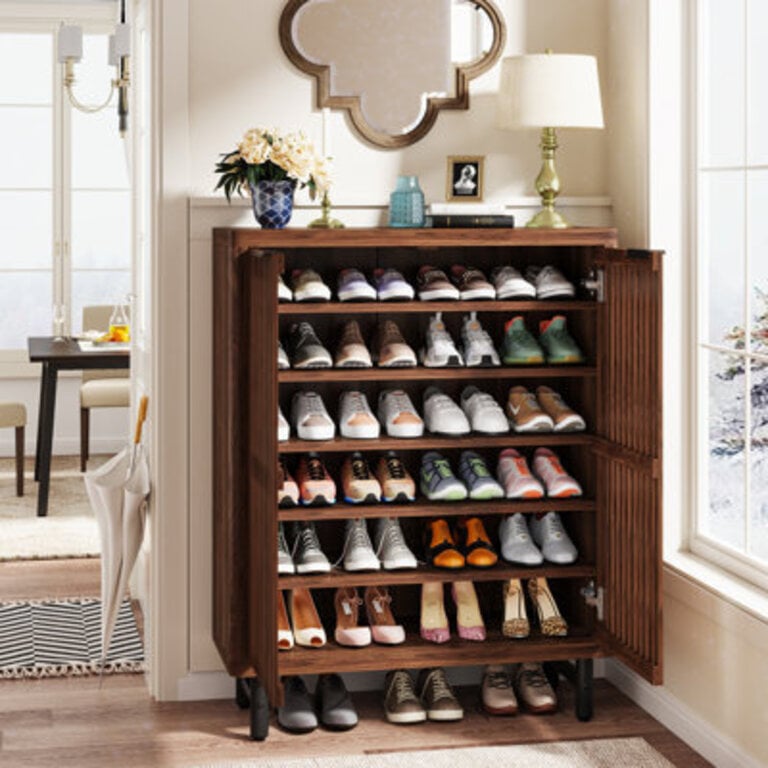 Acanthe 24 Pair Shoe Storage Cabinet with 2 Shutter Doors