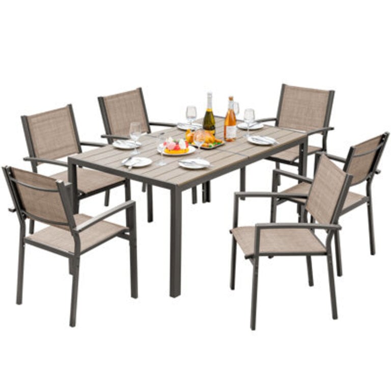 Deantez 6 - Person Patio Dining Set with Rectangular Table