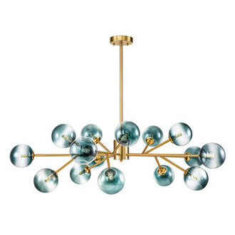 Burness 15-Light Sputnik Modern Linear Glass Bubble Dining Chandelier