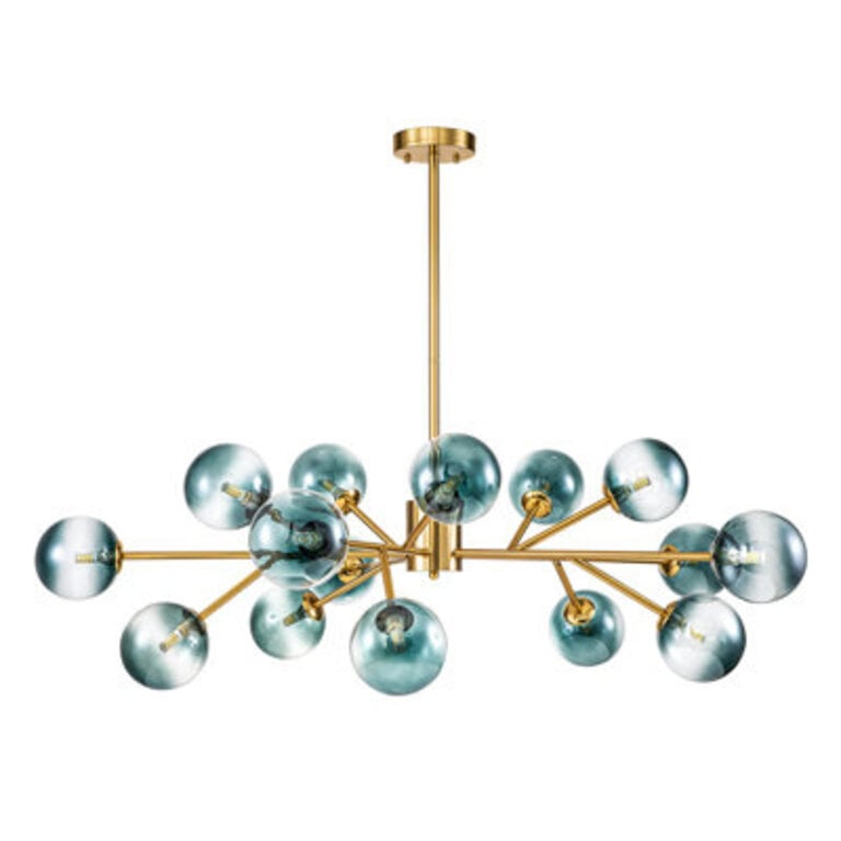 Burness 15-Light Sputnik Modern Linear Glass Bubble Dining Chandelier