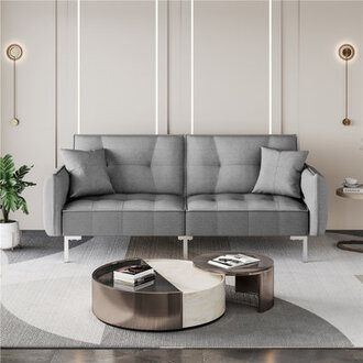 Palmgrass Full 785 Wide Linen Tufted Back Convertible Sofa