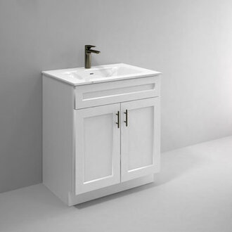30 Single Bathroom Vanity Sink Base Cabinet in White Shaker