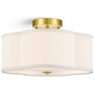 4-Light Fabric Semi Flush Mount Ceiling Light Fixture