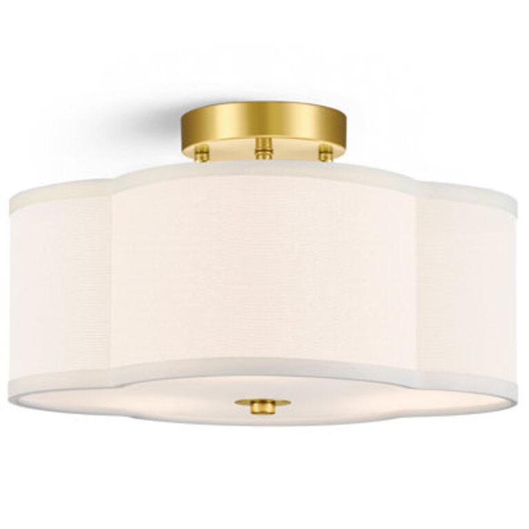 4-Light Fabric Semi Flush Mount Ceiling Light Fixture