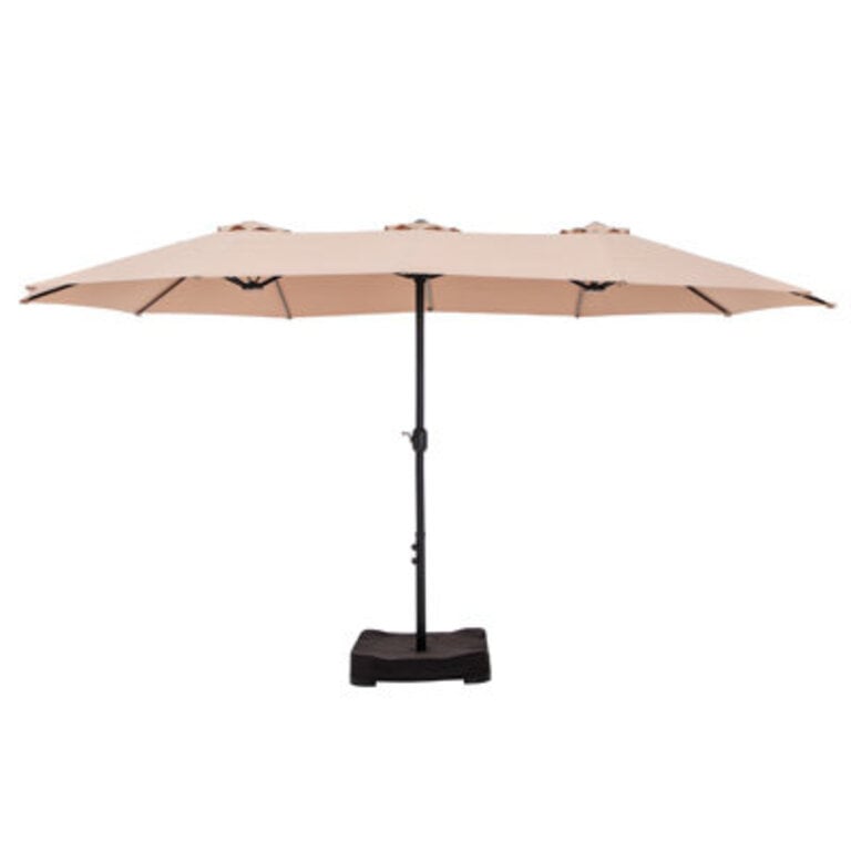Nyasia 15 ft x 9 ft Rectangular Market Umbrella with Base