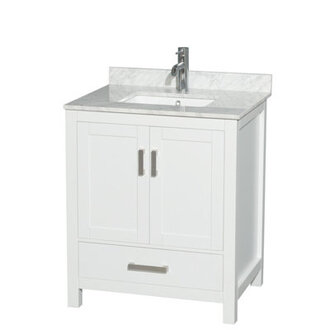 Sheffield 30 Freestanding Single Bathroom Vanity with Marble Top