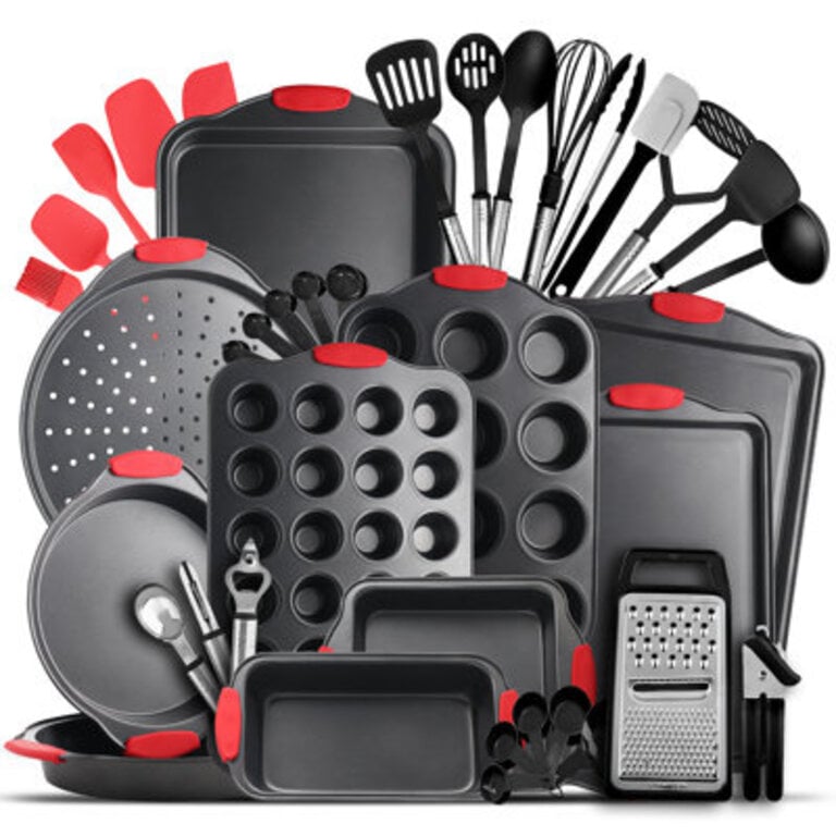 Joytable 15 Piece Bakeware Set  24 Piece Utensil Set - Stainless Steel Non-Stick Dishwasher Safe And Heat Resistant