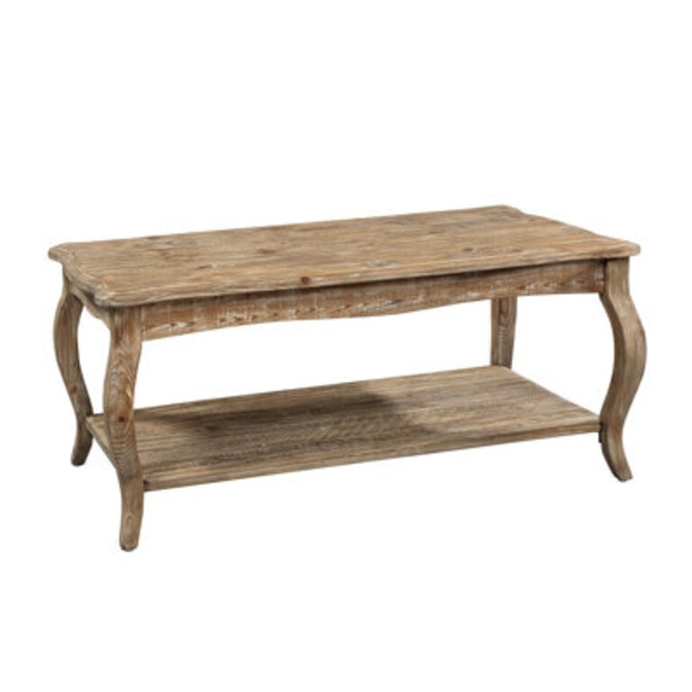 Deborah 42 Wide Rustic Industrial Antique Wooden Rectangular Coffee Table With 1 Shelf