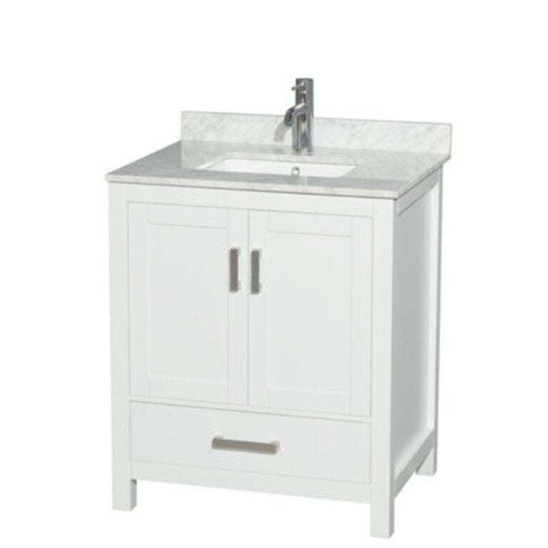 Sheffield 30 Freestanding Single Bathroom Vanity with Marble Top