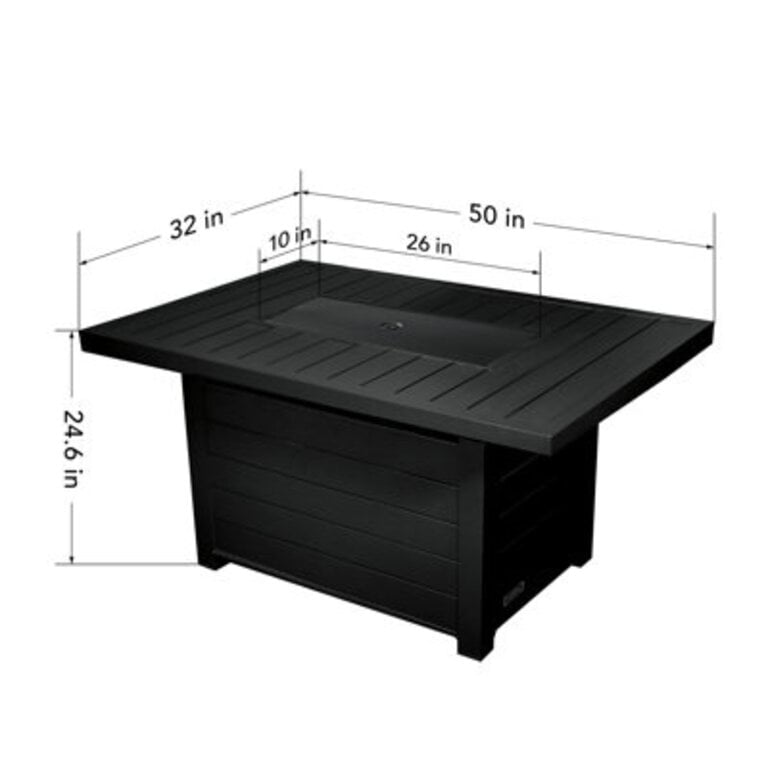 Sunbeam Serenity Aluminum PropaneNatural Gas Fire Pit Table