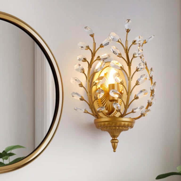 Jamei Crystal Steel Flush Mounted Sconce
