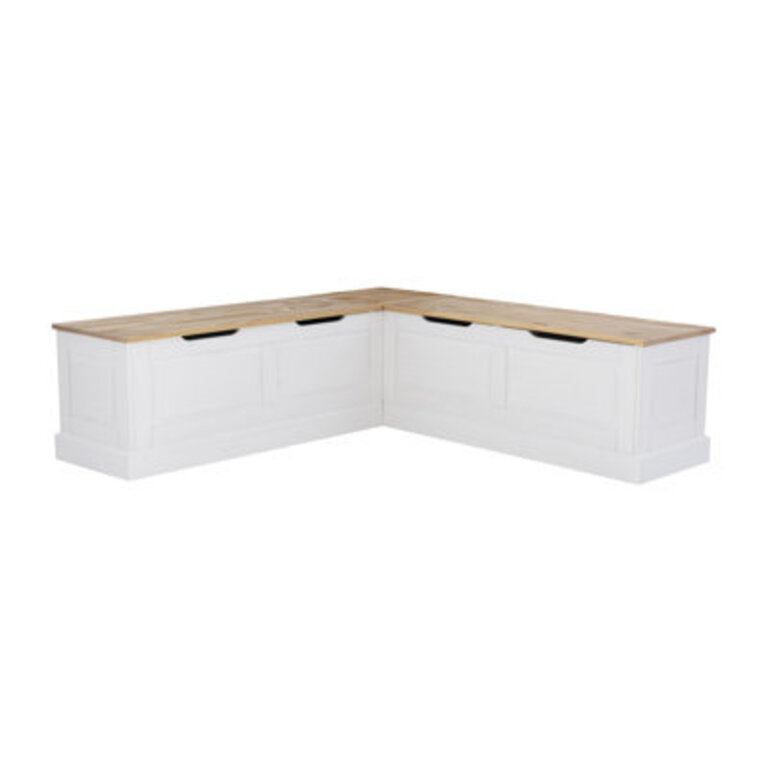 Eslick Solid Wood Corner Breakfast Nook Bench with Storage