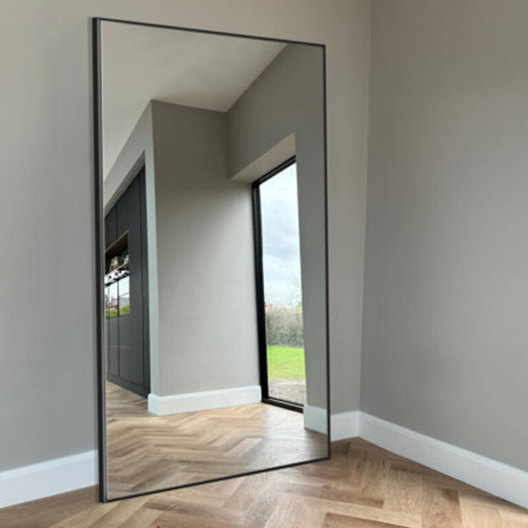 Vertell Oversize Rectangle Full Length Metal Mirror for GYM Bedroom with Stand